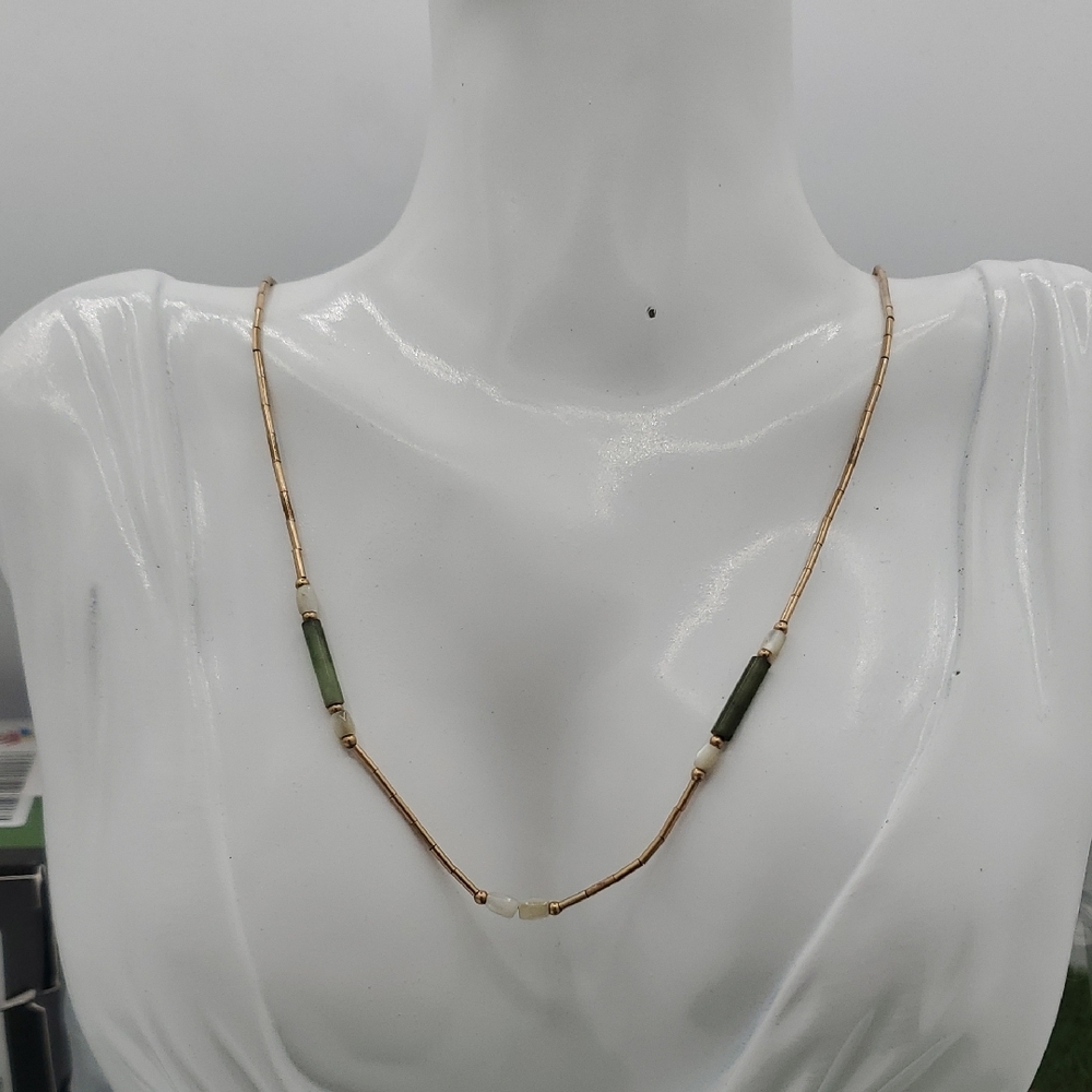 Tube Spacer Delicate Bead Necklace 22 Inch N3707